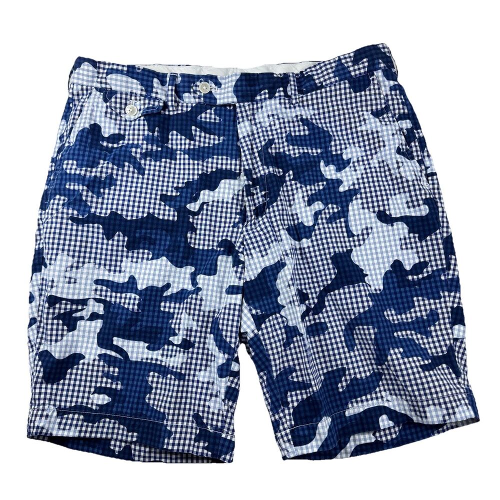 Polo Golf Ralph Lauren Shorts Men's 35x9 All Over Print Camo Blue Sport Preppy